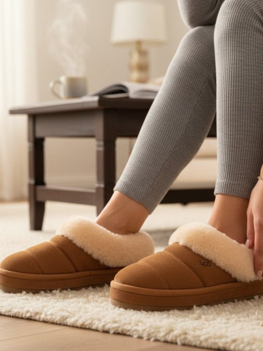 UGG Tazzlita Slippers Womens Size 10 NWT Sheepskin Natural